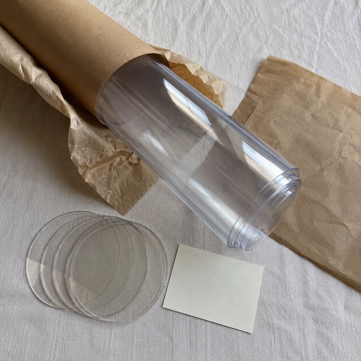 5 transparante onderzetters cadeau